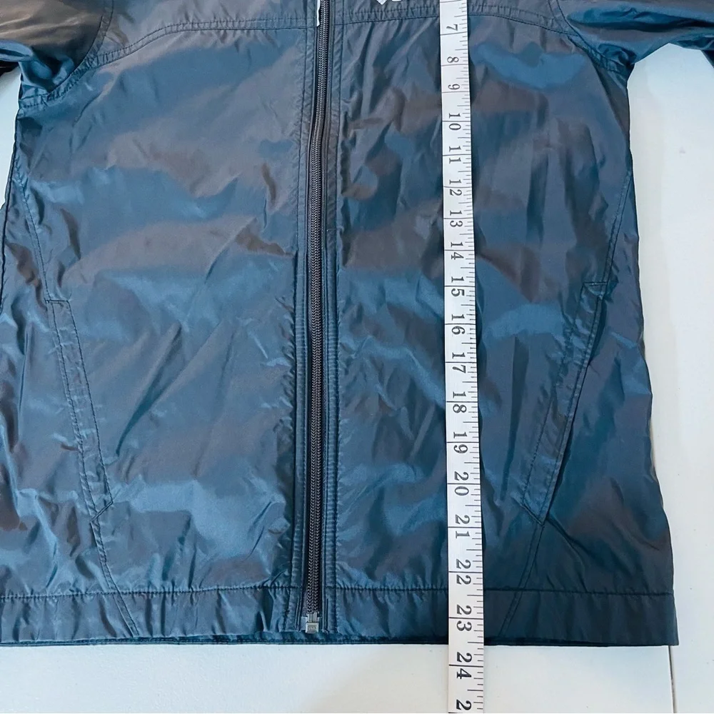 Columbia Long Sleeve Hoodie Windbreaker Size Medium Black Pockets